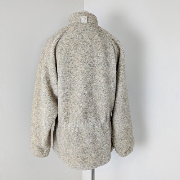 90's Sherpa Coat Comfy Collar Sweater Jacket Belted Drawstring Waist - Picture 7 of 7